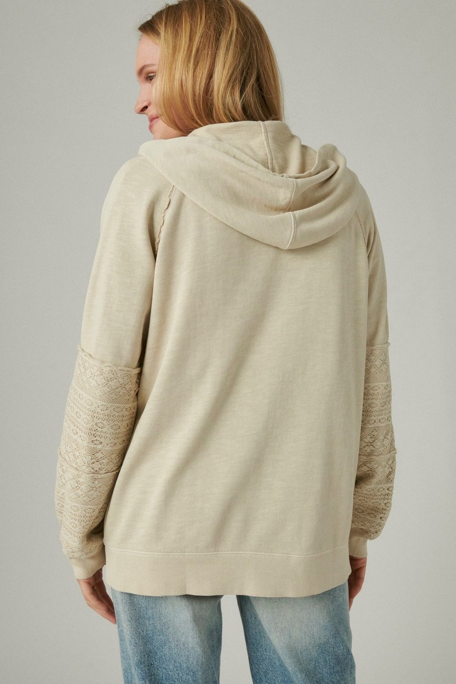 lace zip up hoodie